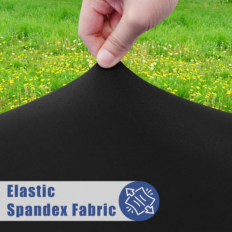 Moosfor Picnic Table Cover with Bench Covers, Elastic Fitted Spandex Tablecloths for 6 Foot Rectangle Tables, Stretch Washable Patio Tablecloth for Outdoor, Camping (Black, 30"x72") - Image 2